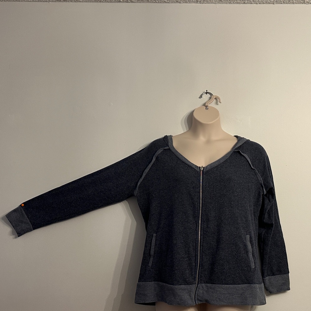 Light cotton Plus size  Dark Gray Zip-Up Jacket